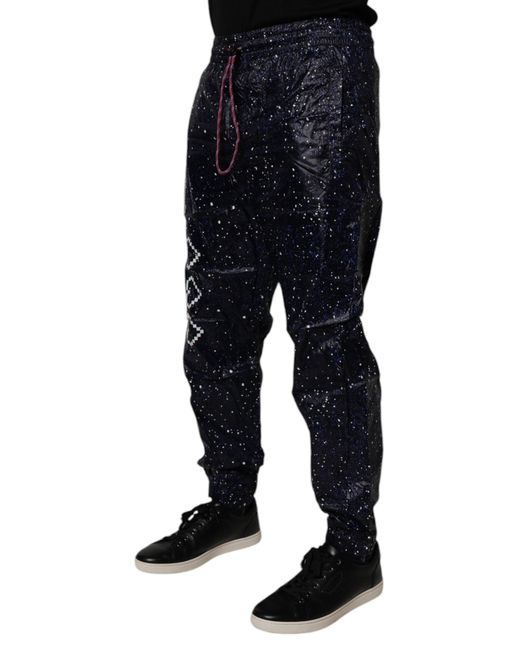 Dolce & Gabbana Dark Blue Dg Game Print Cotton Jogger Pants for men