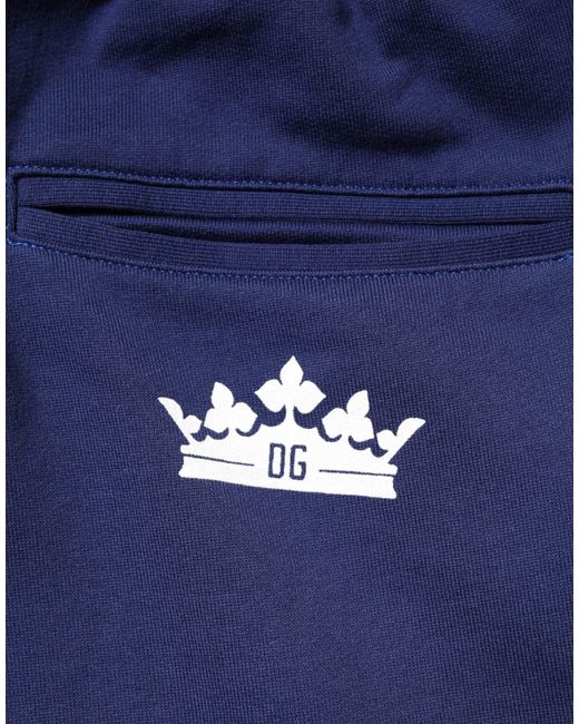 Dolce & Gabbana Blue Cotton Mid Waist Jogger Trousers Pants for men