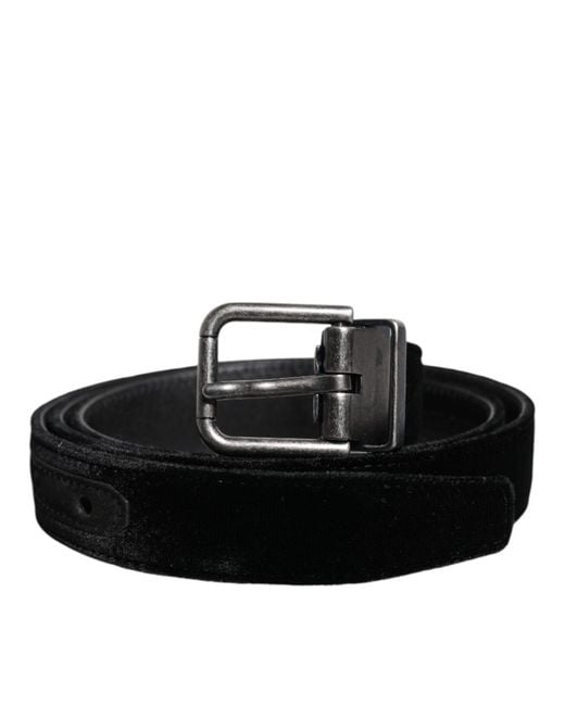 Dolce & Gabbana Black Leather Metal Buckle Classic Belt for men