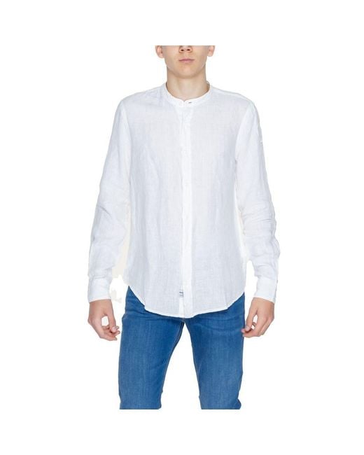 Blauer White Linen Shirt for men