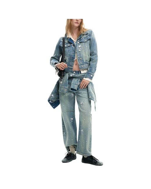 Desigual Blue Elastane Jacket