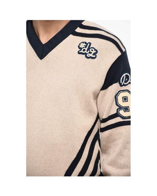 DSquared² Natural V-neck Sweater With Contrasting Trims - M for men