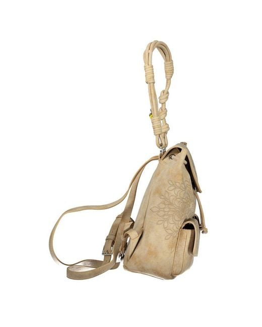 Desigual Metallic Beige Polyurethane 's Backpack
