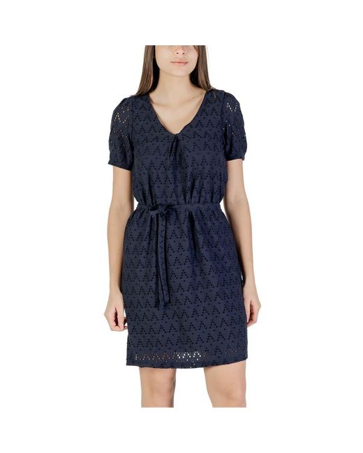 VILA CLOTHES Blue Recycled Polyester Short Dress
