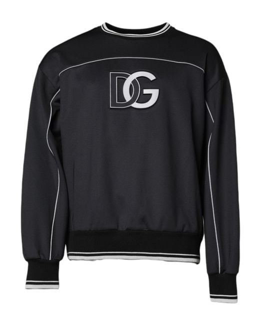 Dolce & Gabbana Black Dg Crest Embroidered Pullover for men