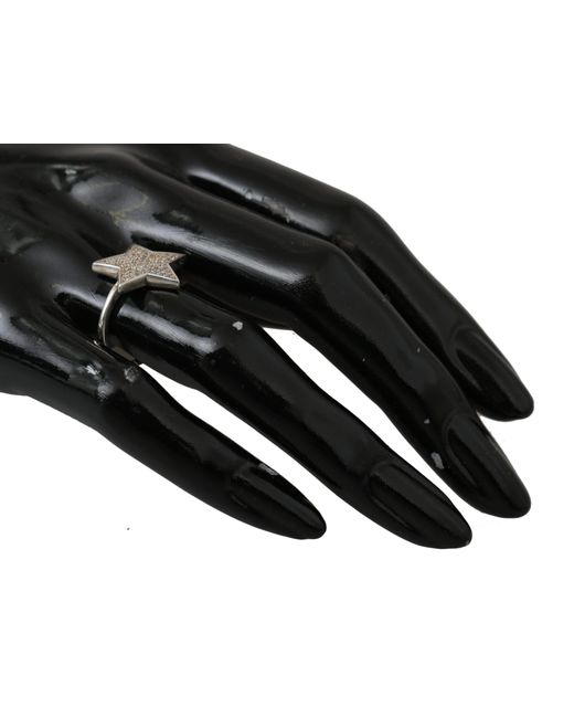 Nialaya Gray Clear Cz Star 925 Ring Silver Ny102