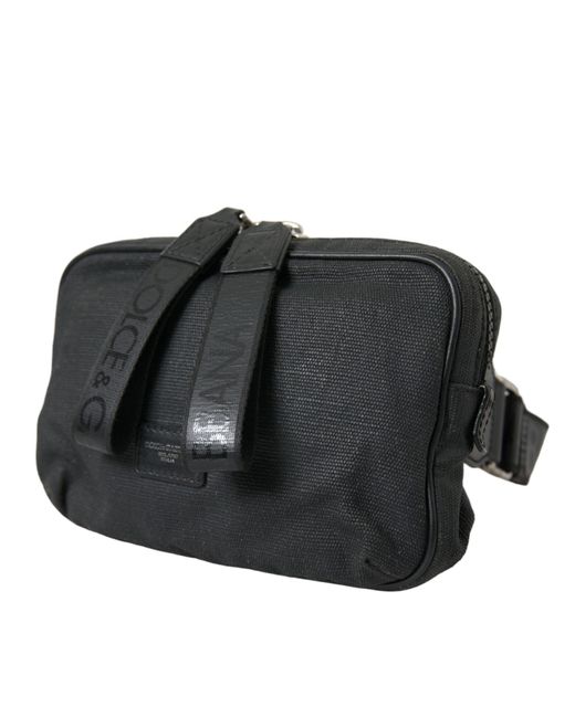 Dolce & Gabbana Sleek Black Canvas Belt Bag for men