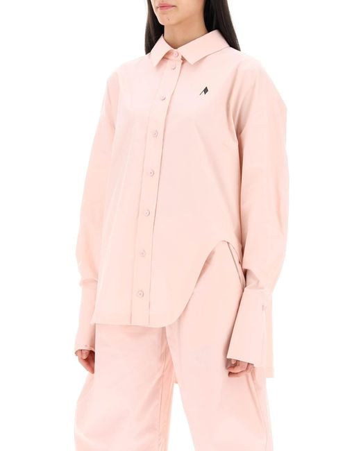 The Attico Pink Diana Oversized Asymmetric Shirt