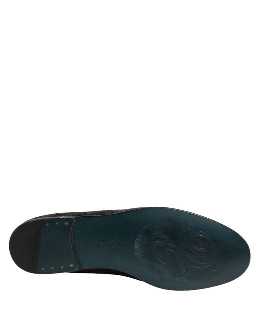 Dolce & Gabbana Black Glitter Brocade Men Dress Loafers Shoes for men