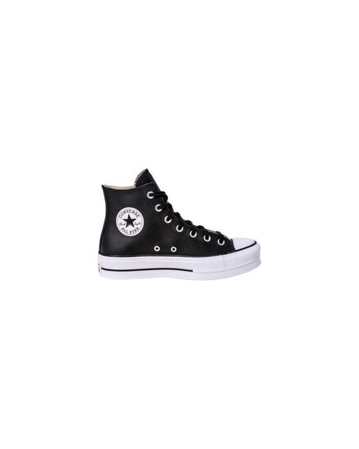 Converse Black Polyethylene Platform Sneakers