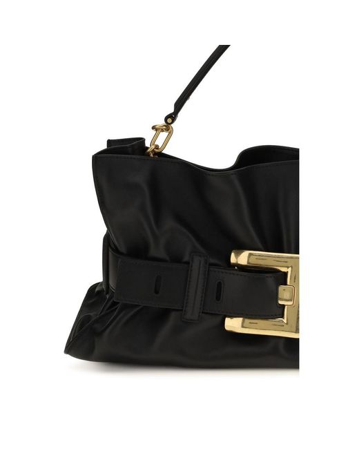 Balmain Black Calf Leather Bos Taurus Handbag
