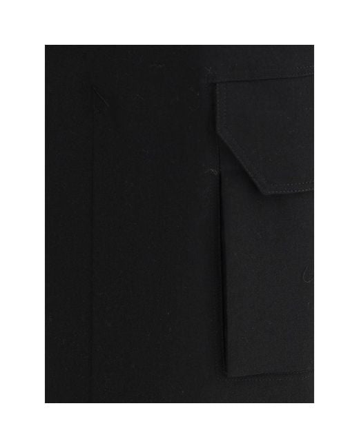 Rick Owens Black Fleece Wool Midi Skirt