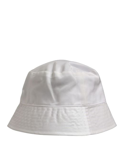 Dolce & Gabbana Gray Men White Nylon Wide Brim Bucket Capello Hat for men