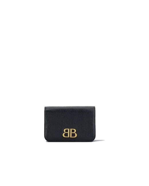 Balenciaga Blue Black Lamb Leather Cardholder