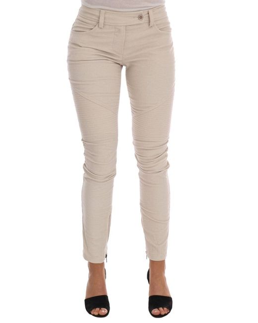 Ermanno Scervino White Slim Jeans Corduroy Skinny Pants