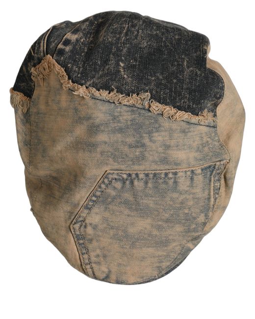 Dolce & Gabbana Black Brown Cotton Denim Newsboy Capello Cabbie Hat for men