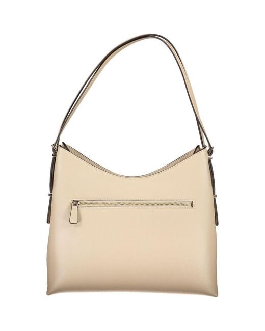 Guess Natural Polyethylene Handbag With Unique Design
