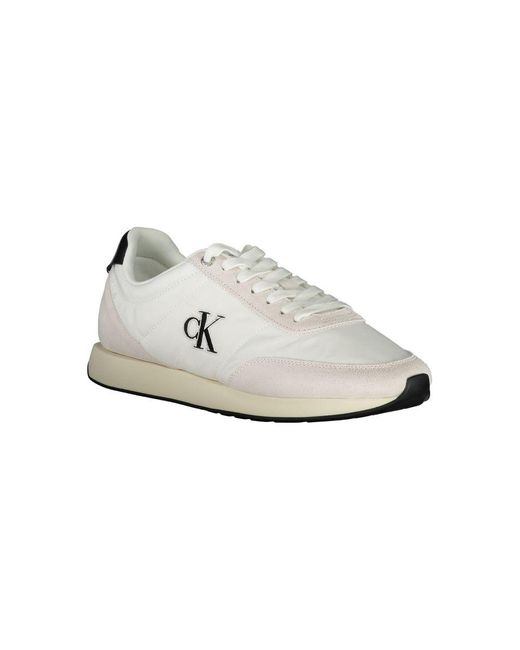 Calvin Klein White Runner Laceup Lowtop Sneaker for men
