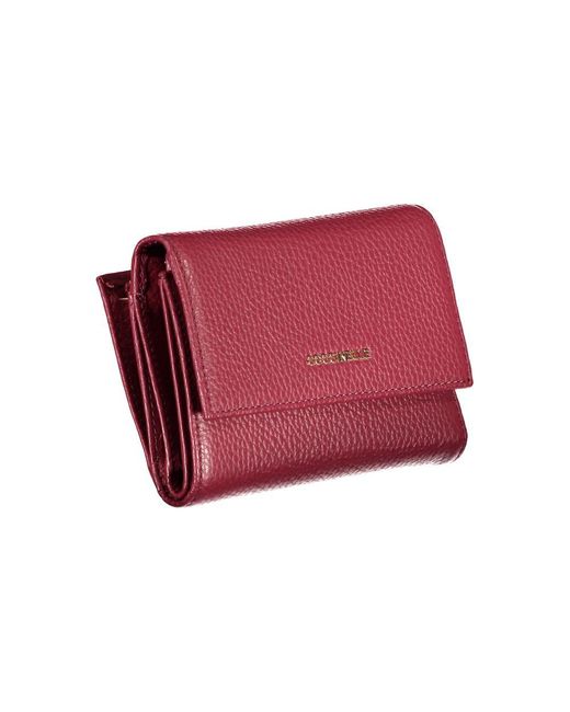 Coccinelle Red Elegant Leather Tri-Fold Wallet