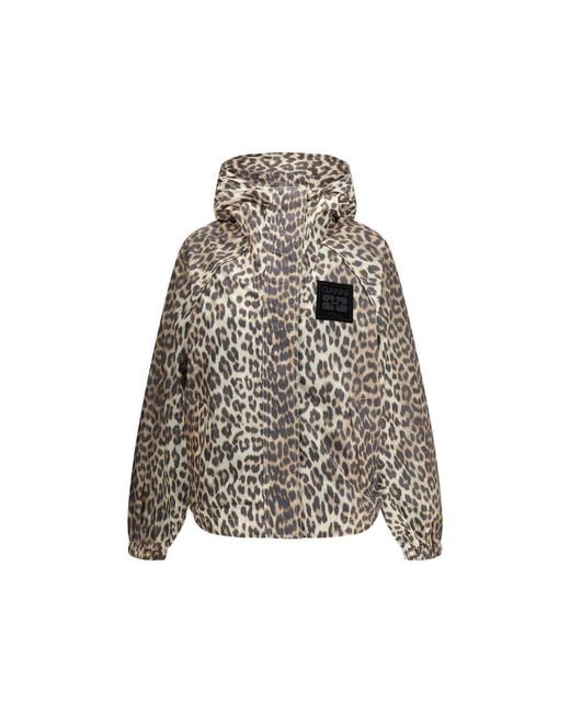 Ganni Gray Multicolor Nylon Rain Coat