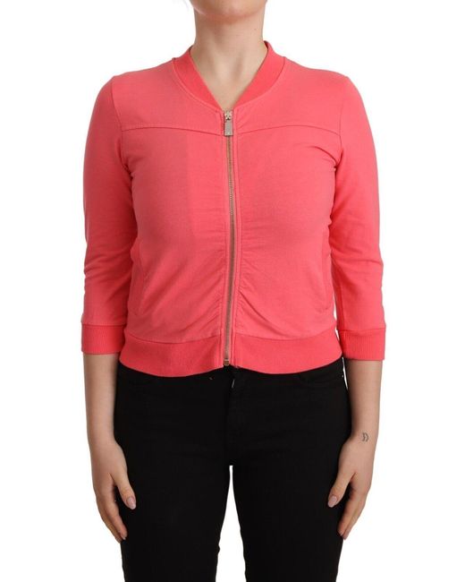 Blumarine Red Elegant Full Zip Sweater