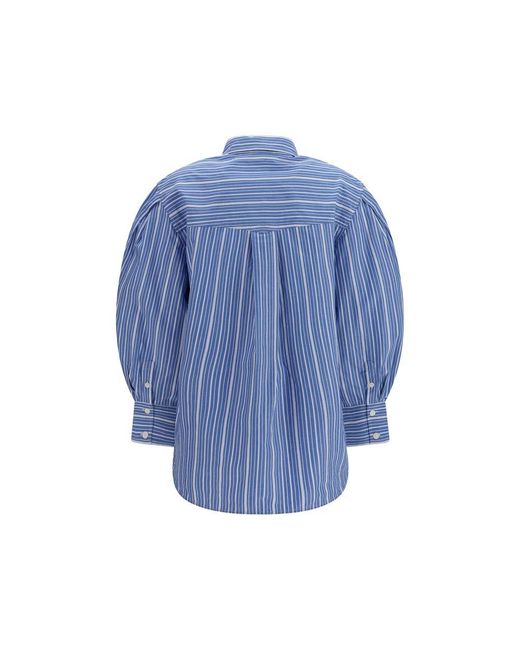 Ganni Blue Cotton Shirt