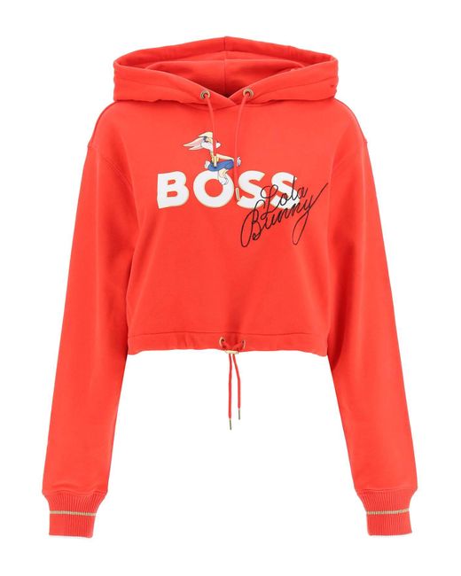 Boss Red Lola Bunny Cropped Hoodie