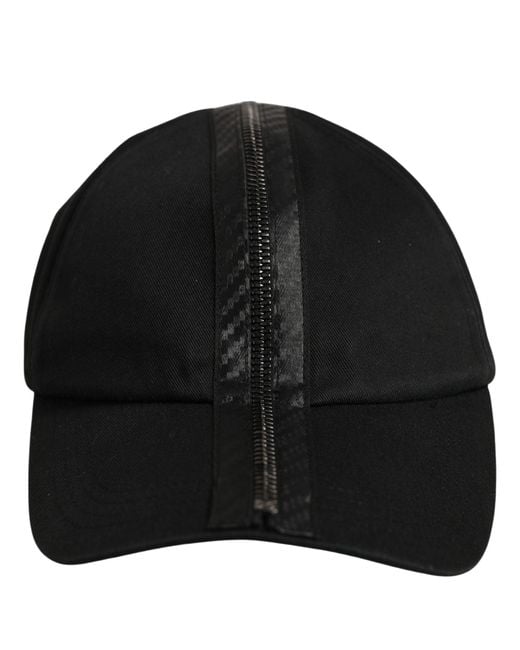 Dolce & Gabbana Men Black Cotton Baseball Cap 6 Panels Hat for men