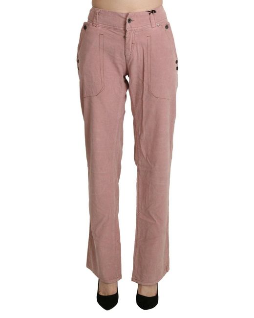 Ermanno Scervino Multicolor High Waist Straight Cotton Trouser Pants