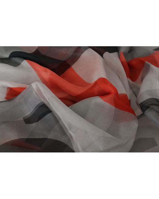 CoSTUME NATIONAL Black Elegant Silk Checkered Scarf