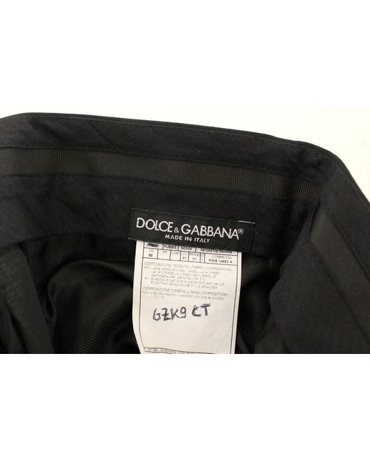 Dolce & Gabbana Blue Wool Stretch Pleated Pants for men