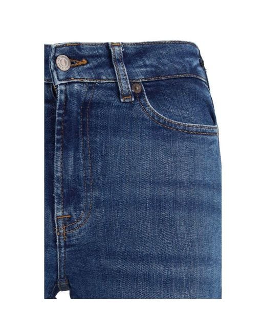 7FOR Blue Cotton Bootcut Jeans