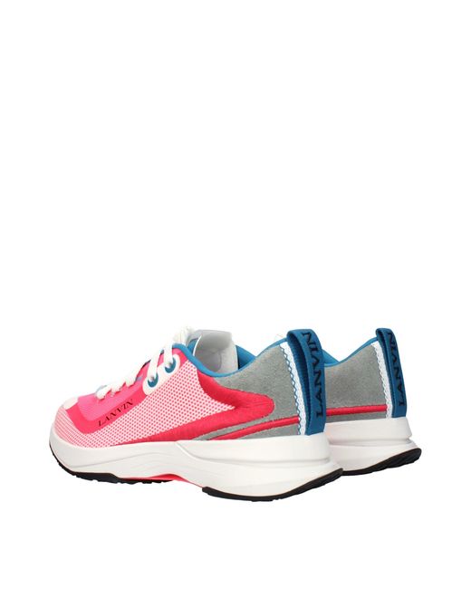 Lanvin Pink Sneakers Runner Fabric/Fluorescent for men