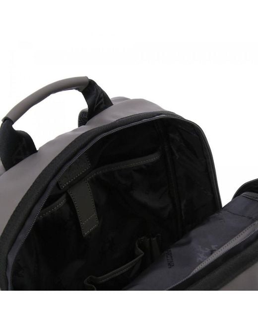 La Martina Black Gray Polyethylene Backpack for men