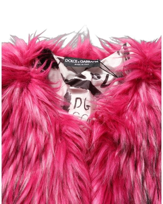 Dolce & Gabbana Red Fuchsia Belted Faux