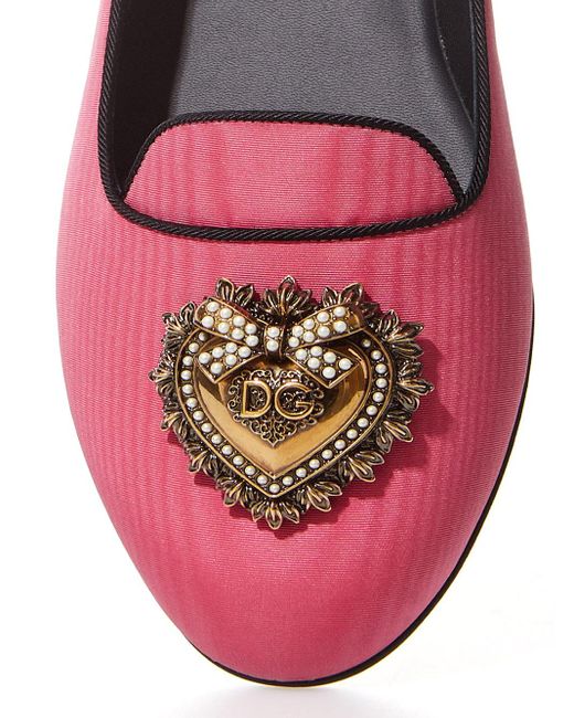 Dolce & Gabbana Pink Satin Devotion Ballerina Shoes | Lyst UK