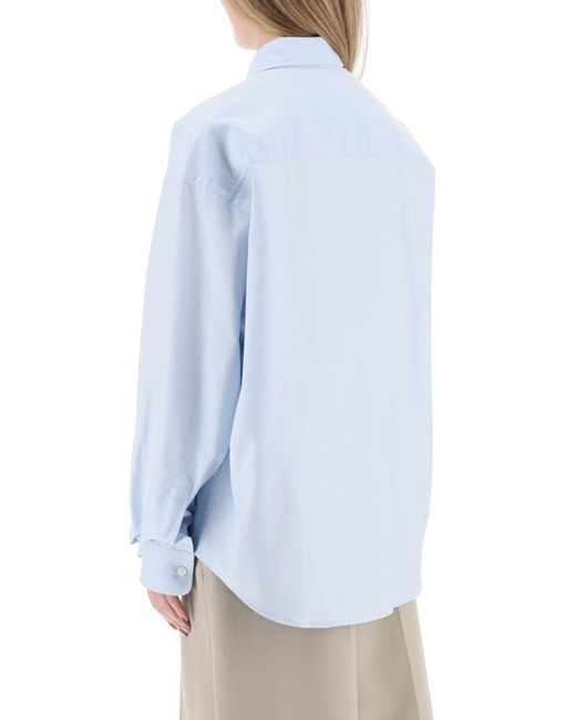 AMI Blue Ami De Coeur Boxy Shirt for men
