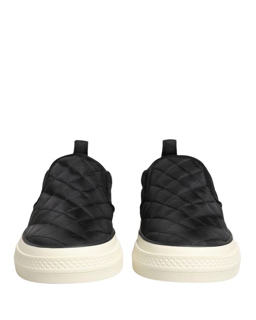 Dolce & Gabbana Black Quilted Slip On Low Top Sneakers Shoes