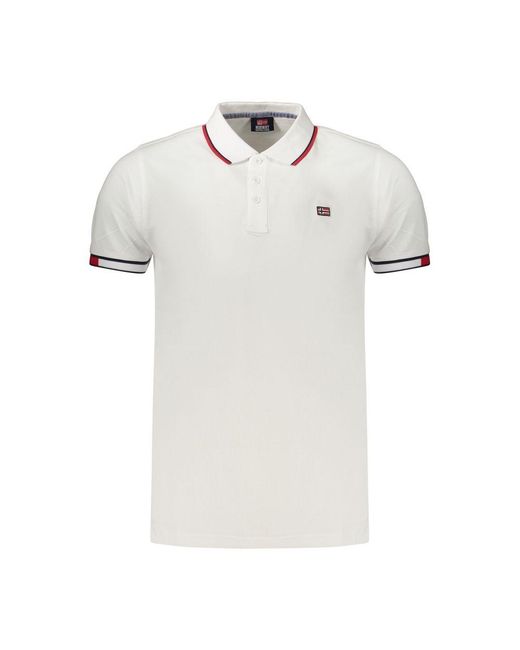 Norway 1963 White Cotton Men's Polo Shirt for men
