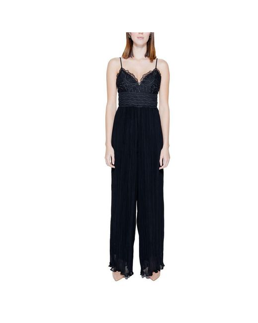Guess Blue Black Polyester Jumpsuit