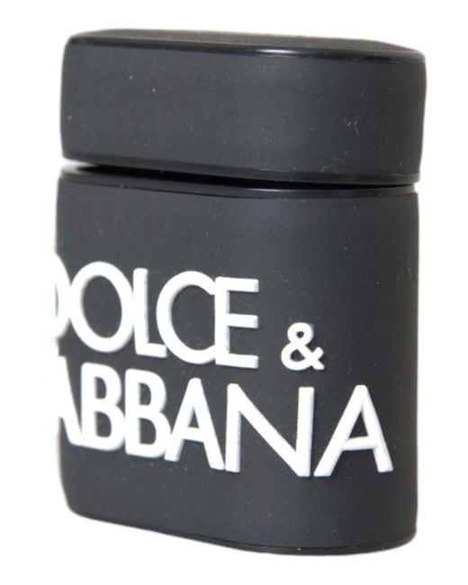 Dolce & Gabbana Black Silicone Embossed Logo Airpods Case