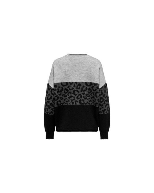 ONLY Black Gray Marabou Sweatshirt