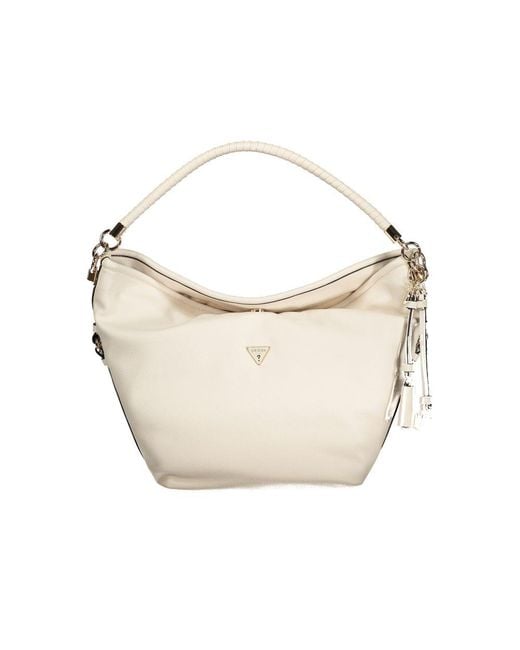 Guess White Black Polyurethane Handbag