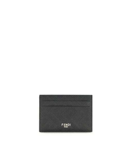Fendi Gray Slim Shadow Card Holder for men