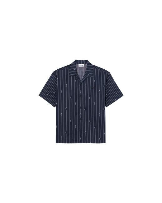 Lacoste Blue Cotton Shortsleeve Shirt for men
