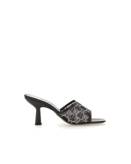 Gucci Gray Black Polyamide Mules