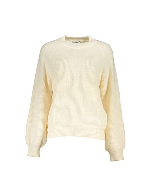 Desigual Natural Chic Turtleneck Sweater With Contrast Details