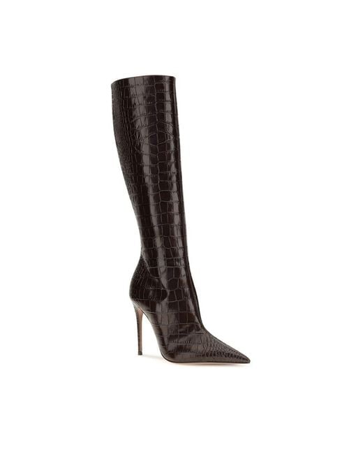 Paris Texas Black Brown Calf Leather Bos Taurus High Heel Boots