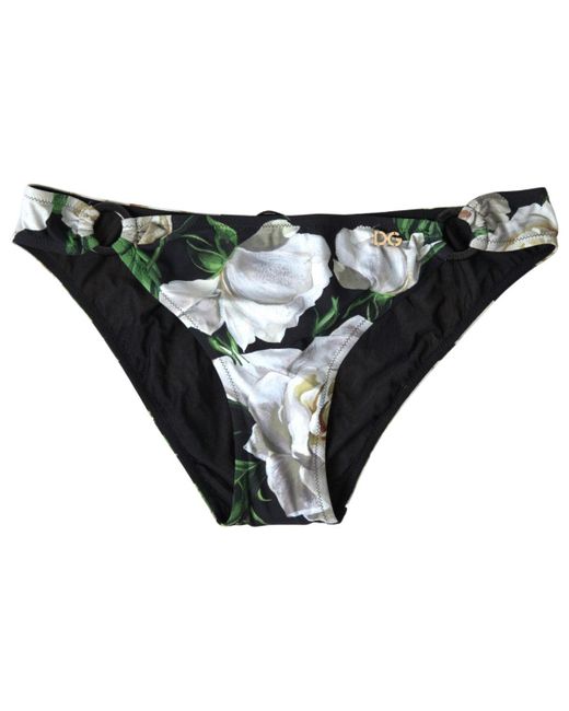 Dolce & Gabbana Multicolor Black Floral Two Piece Beachwear Swimwear Bikini