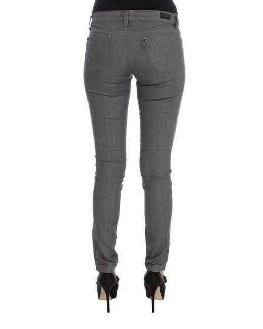 CoSTUME NATIONAL Cotton Blend Slim Fit Jeans Gray Sig30113